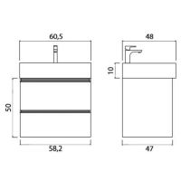 Товар: Тумба под раковину Creto Scala 60 3-1077W подвесная Белая глянцевая - фото 3 Тумба под раковину Creto Scala 60 3-1077W подвесная Белая глянцевая — фото 3, Тумбы под раковину