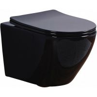 Унитаз Esbano Azalea ESUPAZALB подвесной Черный глянцевый с сиденьем Микролифт — фото 1, Унитазы