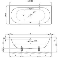 Стальная ванна Bette Starlet 190х90 1830-000 без антискользящего покрытия — фото 7, Ванны
