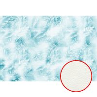 Фреска Ortograf Levity 33383 Фактура флок FLK Флизелин (4*2,7) Бирюзовый, Перья — фото 1, Фрески