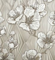 Обои Solo Anemone 168544-25 Винил на флизелине (1,06*10,05) Бежевый, Геометрия/Цветы — фото 1, Обои для стен