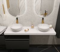 Столешница под раковину Boheme Armadi Art Flat 160 869-160-CLCT Белый мрамор — фото 2, Раковины