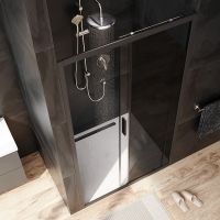 Душевая дверь AM.PM Gem Solo 110 W90G-110-1-195BG профиль Черный матовый стекло тонированное-прозрачное — фото 3, Раздвижные душевые двери