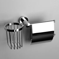 Держатель туалетной бумаги и освежителя воздуха WasserKRAFT Donau 1 с крышкой Хром арт-K-9459 — фото 2, Держатели туалетной бумаги