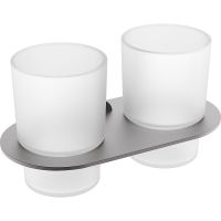 Стакан для зубных щеток Raglo R300.08.09 двойной Графит — фото 1, Мыльницы