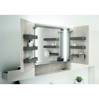 Зеркальный шкаф Geberit Acanto 75 500.645.00.2 с подсветкой Дуб мистик — фото 4, Зеркальные шкафы в ванную