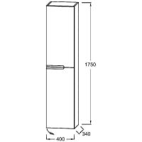 Шкаф пенал Jacob Delafon Nona 40 L EB1893LRU-442 подвесной Серый антрацит — фото 2, Пеналы для ванной комнаты
