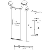 Душевая дверь Grossman Pragma 120 100.K33.03.120.10.00 профиль Хром стекло прозрачное — фото 11, Распашные душевые двери