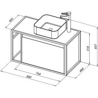 Тумба под раковину Aquanet Nova Lite Loft 90R 261651 подвесная Белый глянец — фото 11, Мебель для ванной