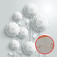 Фреска Ortograf 3D 30473 Фактура бархат золото FX-G Флизелин (2,7*2,7) Белый, Цветы — фото 1, Фрески