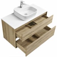 Тумба под раковину Aquaton Либерти 100 1A279601LYC70 подвесная Дуб эльвезия — фото 22, Тумбы под раковину