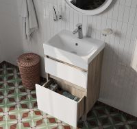 Тумба с раковиной Iddis Zodiac 50 ZOD5ABFi95K Белая матовая Дерево — фото 5, Тумбы с раковиной