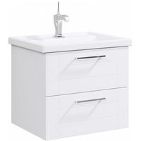 Тумба под раковину Aqwella Манчестер 60 MAN01062 подвесная Белый глянец — фото 1, Мебель для ванной