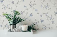 Обои AS Creation Maison Charme Винил на флизелине (0,53*10,05) Белый/Серый/Синий, Цветы арт-39071-3 — фото 5, Обои для стен