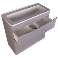 Тумба под раковину Style Line Бергамо 80 СС-00002315 Серая антискрейтч — фото 2, Мебель для ванной