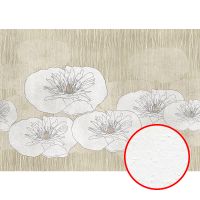 Фреска Ortograf Grafika Natura 31550 Фактура бархат FX Флизелин (3,8*2,7) Бежевый/Белый, Цветы/Абстракция — фото 1, Фрески
