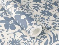 Обои RASCH Garden 330410 Винил на флизелине (0,53*10,05) Белый/Синий, Цветы — фото 4, Обои для стен