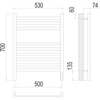Электрический полотенцесушитель Terminus Ното П9 500х700 4670078526960 Хром — фото 4, Электрические полотенцесушители