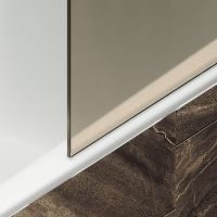 Шторка на ванну Maybah Glass MGV-74-5ш 600x1400 в широком профиле Хром матовый стекло бронзовое матовое — фото 6, Неподвижные шторки для ванной