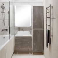 Тумба под раковину Runo Бари 60 00-00001378 подвесная Железный камень Белая — фото 27, Тумбы под раковину