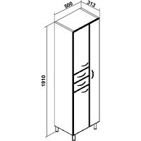 Шкаф пенал Runo Эконом 50 R 00000000136 с бельевой корзиной Белый — фото 2, Пеналы для ванной комнаты