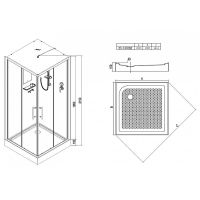 Душевая кабина Esbano ES-100CKR 100x100 ESKB100CKR без гидромассажа — фото 21, Душевые кабины