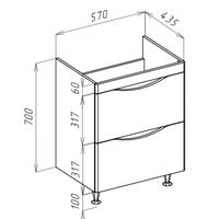 Тумба под раковину Bellezza Санриса 60 4630109660360 Серебро — фото 3, Тумбы под раковину