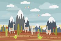 Фреска детская Ortograf Для самых маленьких 32955 Фактура флок FLK Флизелин (4*2,7) Разноцветный, Животные/Пейзаж — фото 2, Фрески