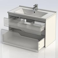 Тумба под раковину Aquanet Модена 85 196965 подвесная Белый глянец — фото 5, Тумбы под раковину