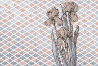 Фреска Ortograf Forma 32685 Фактура бархат FX Флизелин (4*2,7) Серый/Розовый, Ромб/Цветы арт-32685 (бархат FX) — фото 2, Фрески