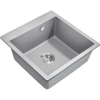 Кухонная мойка Milacio Murcia 51 Cuarzo MC.77023 Серый металлик — фото 1, Кухонные мойки