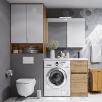 Тумба под раковину Aquaton Лондри 105 1A267001LH0C0 Дуб Сантана без фасада — фото 13, Тумбы под раковину