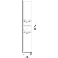 Шкаф пенал Corozo Монро 30 Z2 SD-00000712 Белый — фото 5, Мебель для ванной