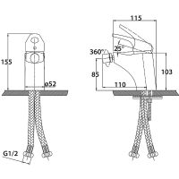 Смеситель для биде Kaiser County 55088 Хром — фото 2, Смесители