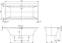 Квариловая ванна Villeroy&Boch Squaro Edge 12 190x90 UBQ190SQE2DV-01 без гидромассажа — фото 5, Акриловые ванны