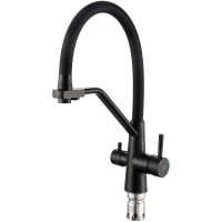 Смеситель для кухни Ростовская Мануфактура Сантехники SUS127TBL-016F-015 Черный — фото 1, Смесители