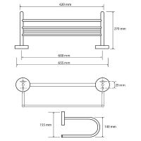 Полка для полотенец Bemeta Omega 104205172 Хром — фото 2, Полки для полотенец