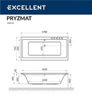 Акриловая ванна Excellent Pryzmat Slim 170x75 WAEX.PRY17S.SOFT.GL с гидромассажем — фото 6, Ванны