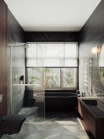 Душевая перегородка Maybah Glass MGD-726-5у 790x1950 в узком профиле Хром матовый стекло прозрачное — фото 3, Душевые перегородки