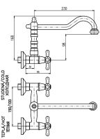 Смеситель для раковины Rav Slezak Morava retro MK102.5/28Z Золото — фото 2, Смесители для раковины