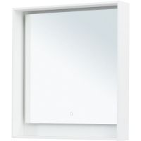 Зеркало Aquanet Милан 80 306384 с подсветкой Белый глянец с сенсорным выключателем — фото 2, Зеркала в ванную комнату
