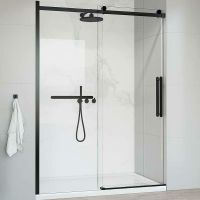 Душевая дверь Vincea Como Soft 140 VDS-1CS140CLB профиль Черный стекло прозрачное — фото 1, Раздвижные душевые двери