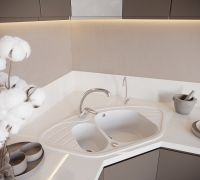 Кухонная мойка Domaci Бьелла DMC-14 арт-DMC-14-331 белая — фото 2, Кухонные мойки