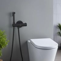 Гигиенический душ со смесителем Aquatek Оберон с термостатом Черный матовый арт-AQ1027MB — фото 5, Гигиенические души