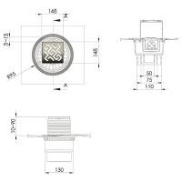 Душевой трап Berges Zentrum Antik 150x150 090465 с решеткой Хром матовый — фото 5, Трапы для душа