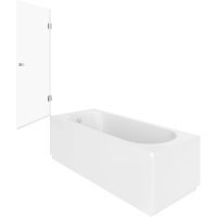 Шторка на ванну STWORKI Ольборг 70 профиль Хром глянцевый стекло прозрачное — фото 7, Шторки для ванной распашные