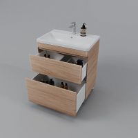 Тумба под раковину Style Line Атлантика 70 Люкс Plus Ясень перламутр арт-СС-00002344 — фото 3, Тумбы под раковину