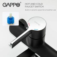 Товар: Смеситель для ванны Gappo G03-6 G2203-6 универсальный Черный матовый Хром - фото 4 Смеситель для ванны Gappo G03-6 G2203-6 универсальный Черный матовый Хром — фото 4, Смесители