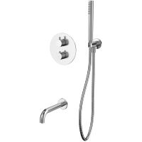 Смеситель для ванны Whitecross Y brushed nickel YSET10NIB с термостатом Брашированный никель — фото 1, Смесители