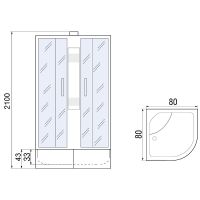 Душевая кабина River Nara XL 80x80 МТ Б/К 10000006205 с поддоном — фото 12, Душевые кабины